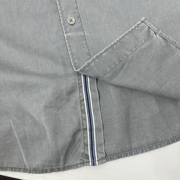 Tommy Bahama Button Down Shirt Large Gray Soft Casual Long Sleeve Top Lux - Picture 6 of 12